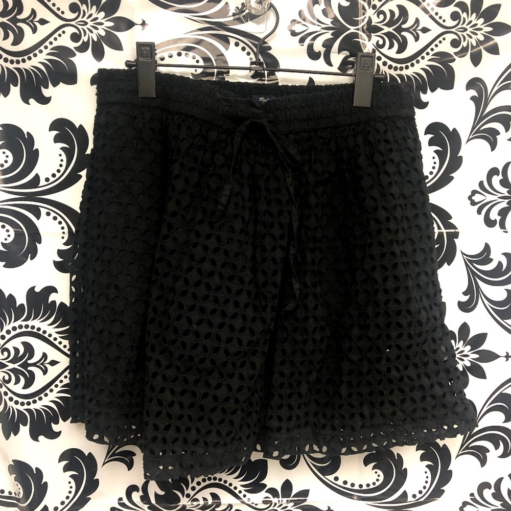 Madewell Vintage Black Eyelet Skirt